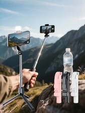 Selfie Stick Tripod with Fill Light, Wireless Remote Control Phone Holder