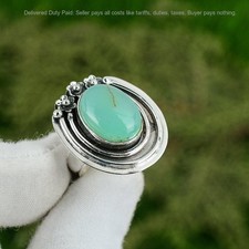 Valentines Deal Lemon Chrysoprase Gemstone 925 Silver New Statement Ring Jewelry