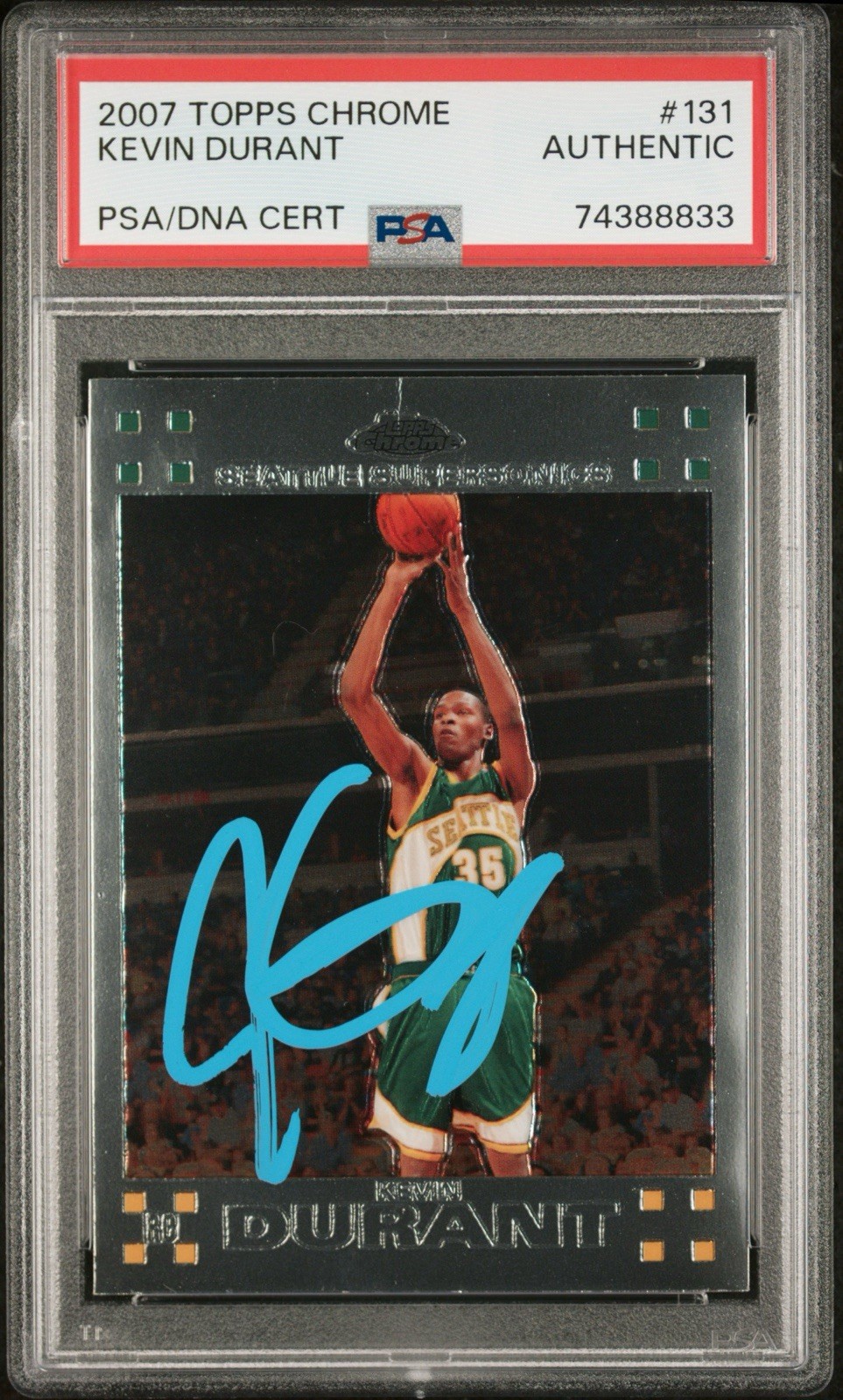 2007 Topps Chrome Kevin Durant Rookie #131 Autograph – PSA/DNA Authentic RARE