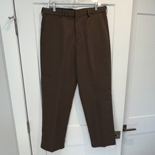 Dockers Golf Flat Front Men's Pants Brown 34x30 100 Microfiber Polyester