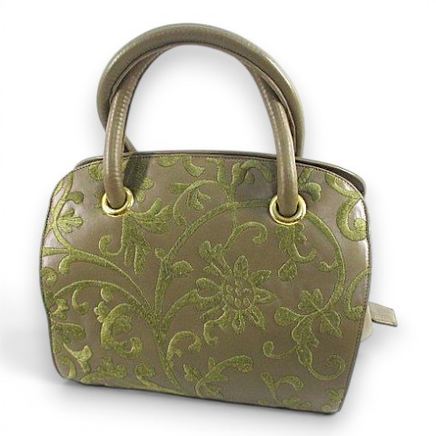 braccialini handbag botanical stitch beige leather ladies