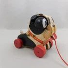 Vintage 50s Fisher-Price Barky Boston Terrier Wooden Pull Toy