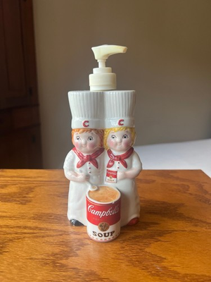 #ad #ad Vintage 1998 Campbell’s Soup Kids Chefs Hand Soap Dispenser Ceramic $6.00