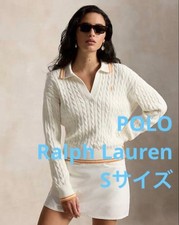 Polo Ralph Lauren Cable Knit Golf Sweater White S Duma Sleeve Vintage