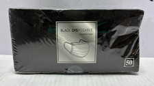 50 Pieces Black Disposable Face Masks Adult Unisex