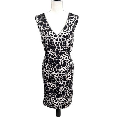 JLO Jennifer Lopez Animal Print Pencil Sheath Dress Sz 16 Office Siren Mob Wife
