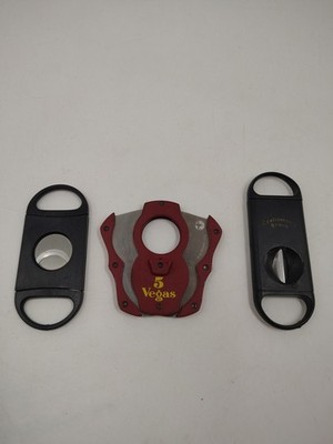 Lot Of 3 Cutters Colibri Cigar Cutter Red 5 Vegas Double Guillotine 440 Cutter
