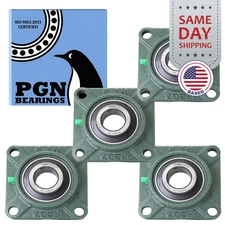 (4) UCF207-20 Solid Base Pillow Block Flange Mounted Bearing 1-1/4" Bore 4 Bolt