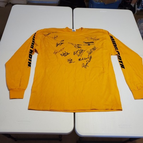 Roland Martin Aaron Martens Multi Signed Humminbird Minn Kota Fishing Shirt XL
