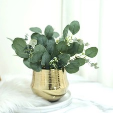 GREEN 14 Stems 12" Artificial Eucalyptus Faux LEAVES SPRAYS Party Decorations
