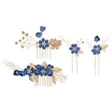 4 Pcs Rhinestone Hair Comb, Hair Piece for Bride Wedding, Flower Faux Crystal...