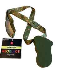 Made For Retail Light-Up Bigfoot Necklace on cloth lanyard. NEW