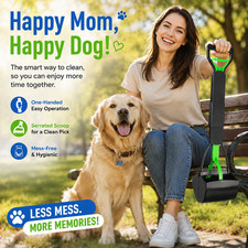 Non-Breakable Pet Dog Pooper Scooper with Long Handle Waste Picker Tool US