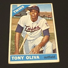 1966 Topps #450, Tony Oliva, Minnesota Twins, VG Creases