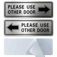 Metal Please Use Other Door Sign Left Right Arrow Self Adhesive 9x3 Inch