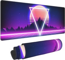 Retro Vaporwave Gaming Mouse Pad Cool Desk Mat Synthwave Neon Large XL Long