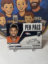 2025 Donruss Elite Pen Pals Pat Bryant RC Auto Denver Broncos Rookie On Card. rookie card picture