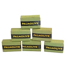 6  VTG 1940s Original PALMOLIVE Soap Bar Regular Size NOS Colgate Peet Co