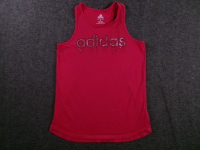 Adidas Tank Top Youth Extra Large Hot Pink Spellout Causal Gym Workout Preppy