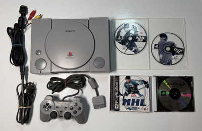 Sony PlayStation 1 PS1 SCPH-9001 Console Bundle OEM Controller 4 Games