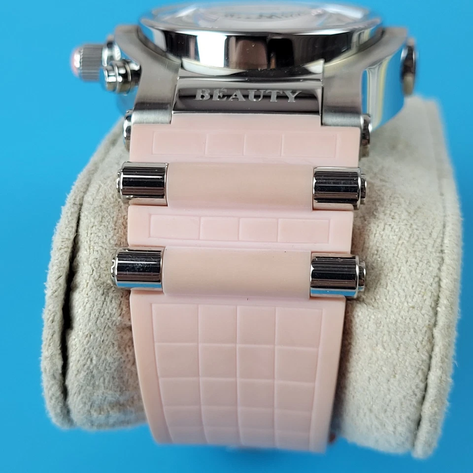 Reloj suizo Renato Beauty diamante cronógrafo esfera rosa sin circular VS diamantes Foto 4 de 4