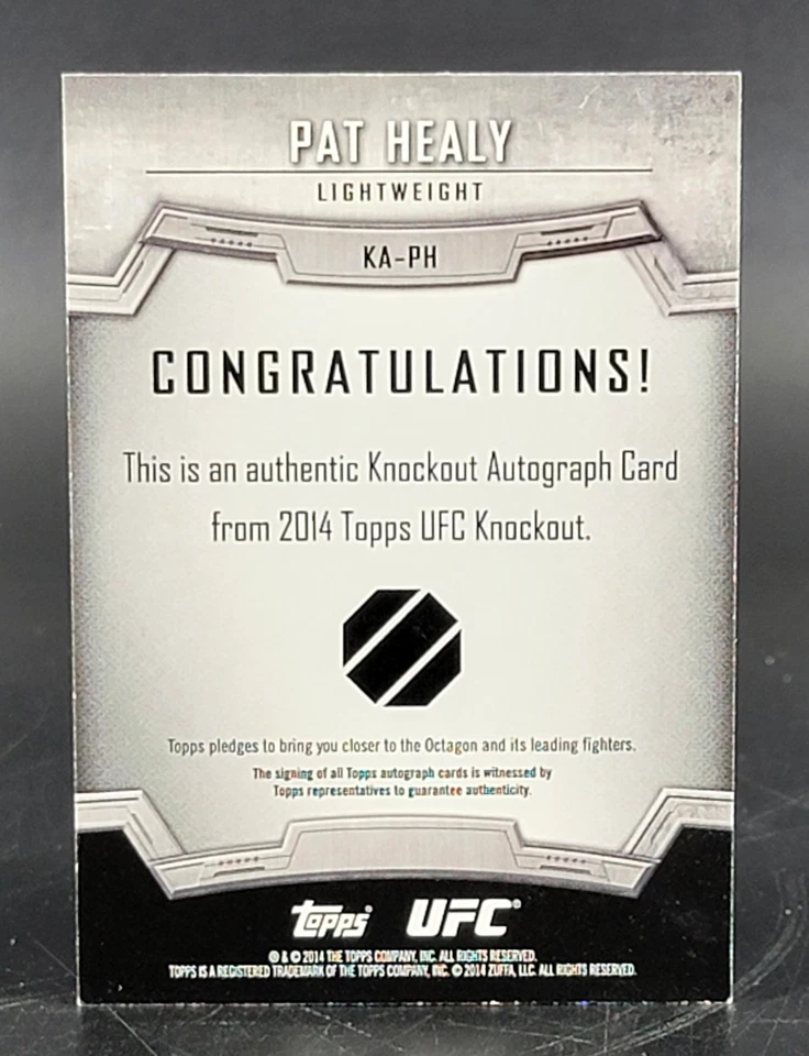 2014 Topps UFC Knockout Autographs 'Red Ink' #KA-PH Pat Healy 4/15 Signing Error - Image 2 of 2
