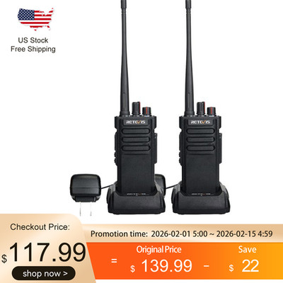 2Pack High Power Retevis Walkie Talkies Long Range 2 Way Radio 3200mAh Warehouse