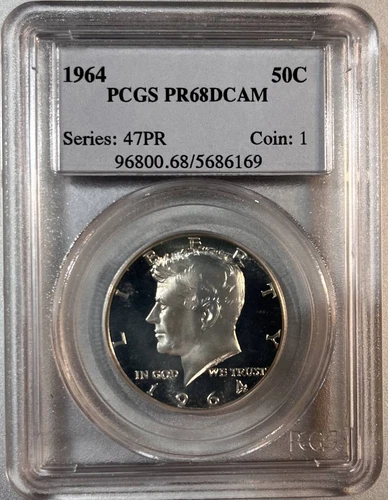 1964 P Kennedy Half DollarPCGS PR-68 DCAM Older Series Holder