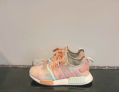 Adidas Shoes Womens 9 Orange NMD R1 Tie Dye Boost Running Training Sneakers