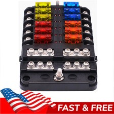 12 Way Auto LED Blade Fuse Box Block Holder 12V 32V Car Power Distribution Relay