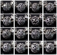 10pcs 10mm 12mm Dark Silver Loose Metal European Charms Big Hole Beads lot