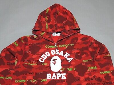 32544 comme des garcons osaka x bape full zip hoody red XXL 32544 comme des garcons osaka x bape full zip hoody red XXL