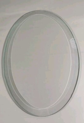 Crafting Glass: Oval Shape 9'' X 6''  Beveled Edge Clear Glass Blanks