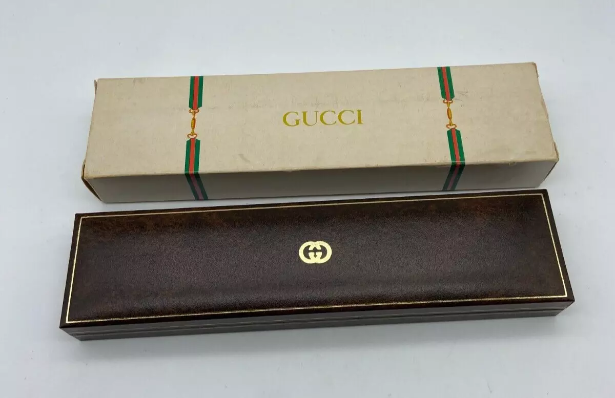 Boîtier de montre Gucci vintage long marron #1536