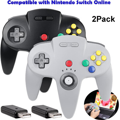 2Packs Wireless Switch N64 Controller, 2.4 GHz Compatible with Windows Laptop PC