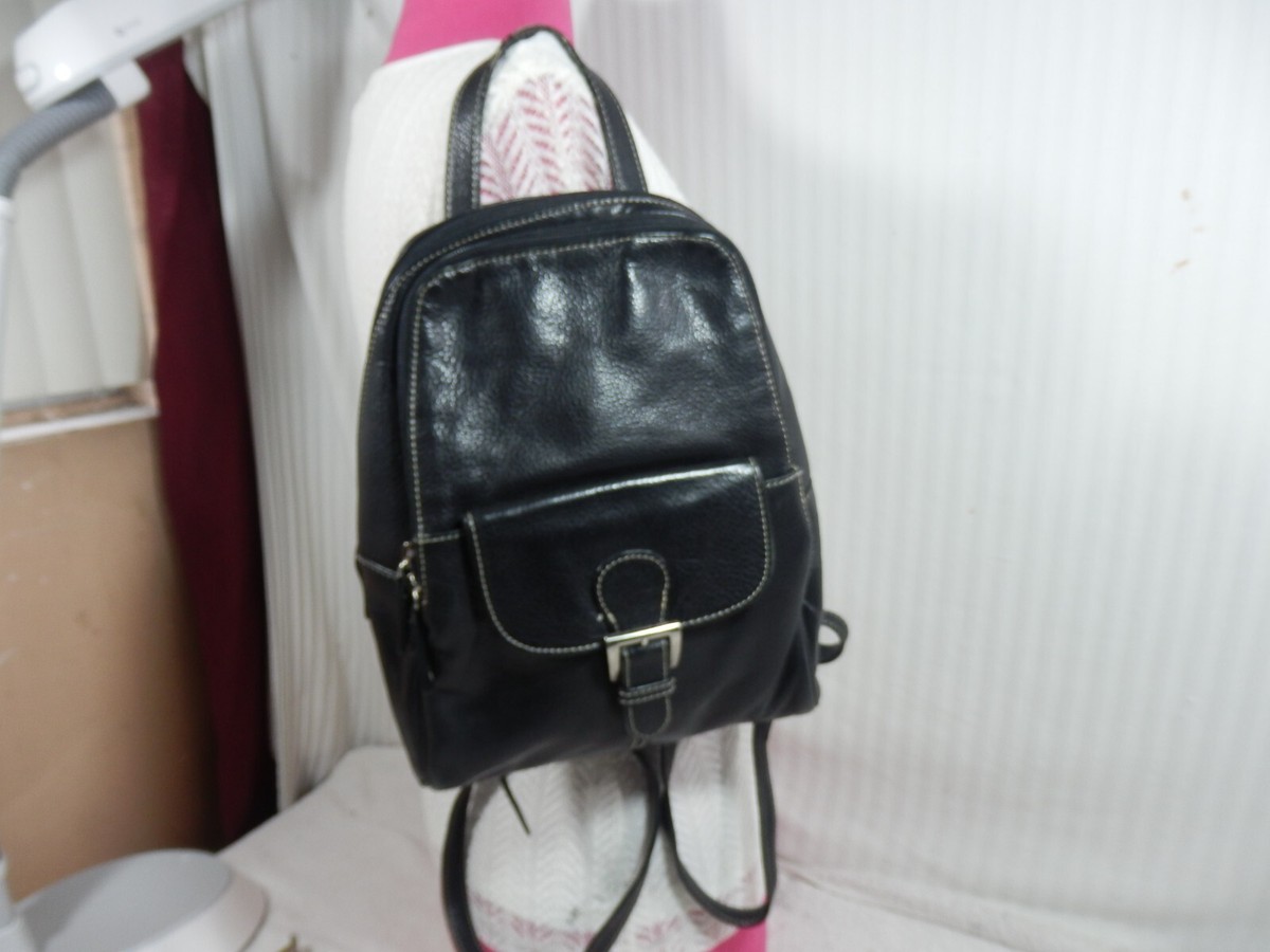 Tignanello Leather Zipper Backpack Multi Zip Compartments  display picture 1