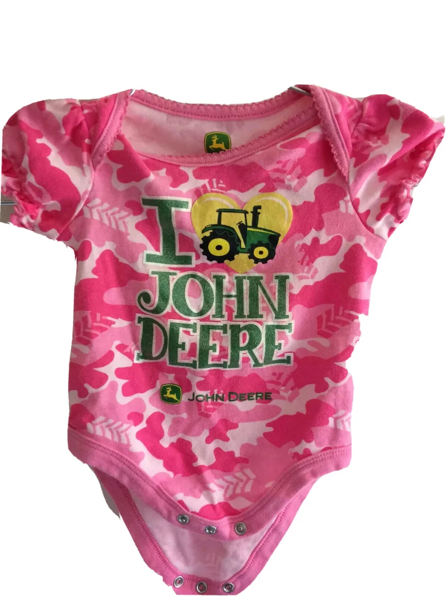 I Love John Deere Baby Girls 3 6 Months Short Sleeve One Piece Outfit