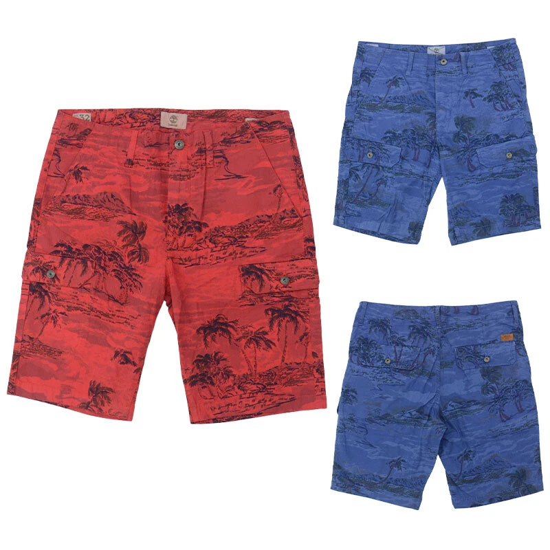 Pantaloncini TIMBERLAND da uomo dritti casual estivi cocco stampati su albero cotone