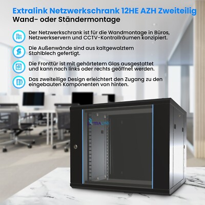 Extralink Wandmontage-Netzwerkschrank - Schwarz, 60x60cm (‎EX 