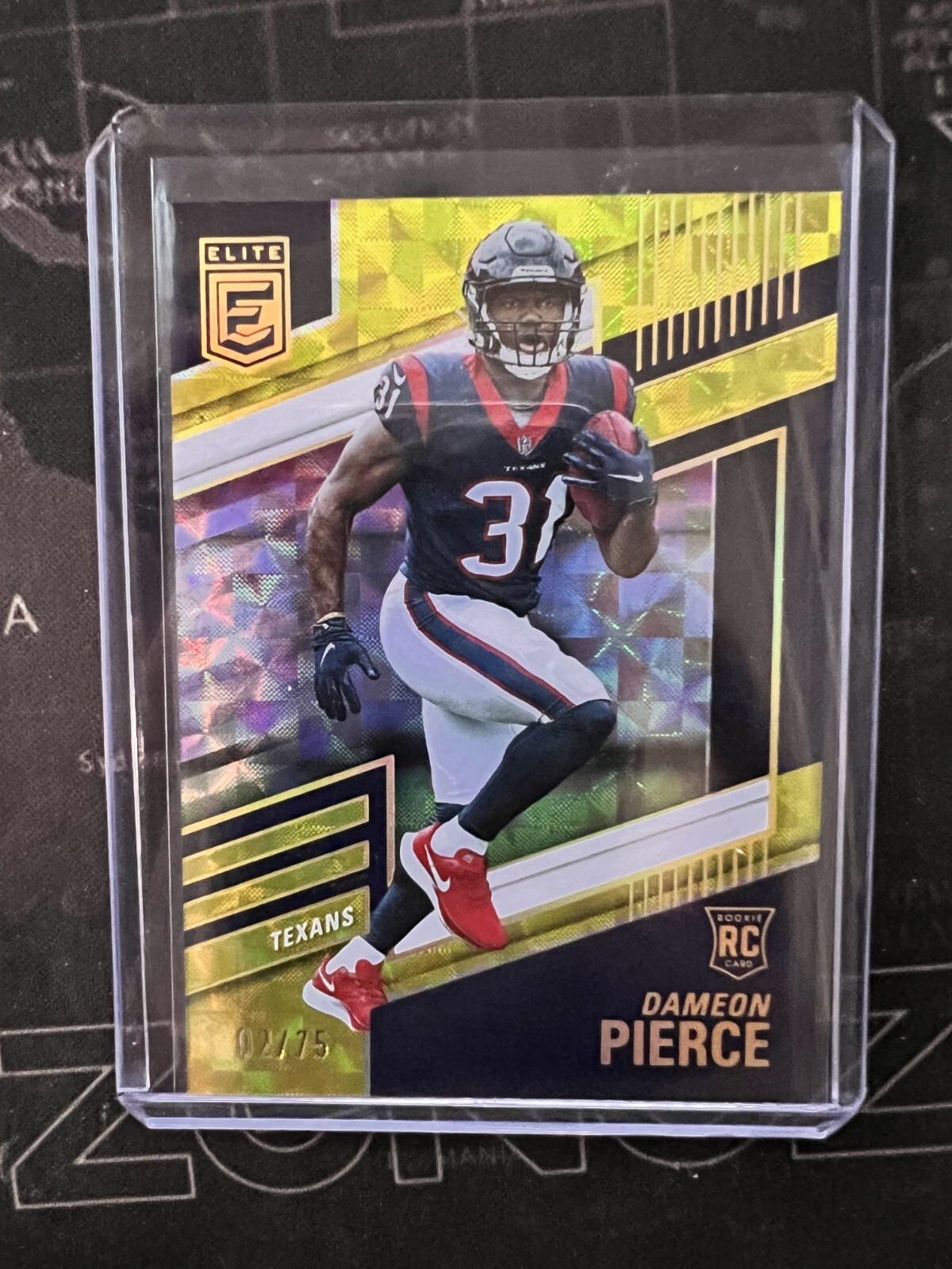 2022 Panini Donruss Elite #161 Dameon Pierce Yellow Parallel 02/75 RC