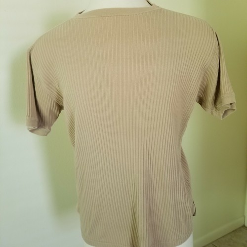 Ribbed Short Sleeve Shirt Crew Neck 