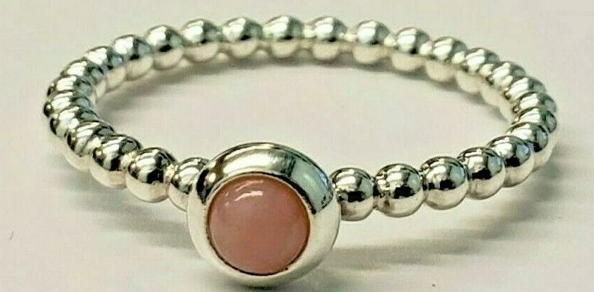 PANDORA | ANILLO CABUJÓN ÓPALO ROSA ✪NUEVO✪ 190610POP RARO PLATA ESTERLINA RETIRADA Foto 2 de 4