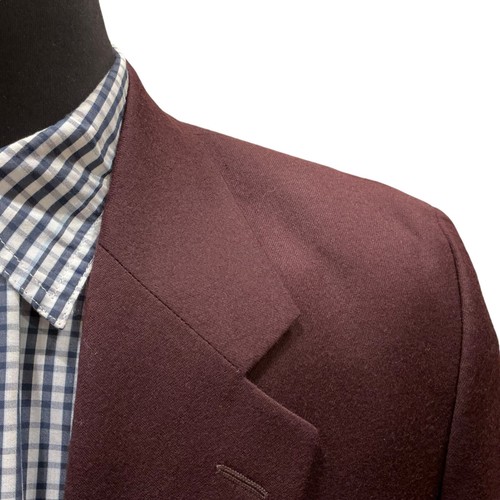 44S Savile Row Suit Jacket Sport Coat Blazer Burgundy Maroon Red Purple 100% Woo - Picture 2 of 18