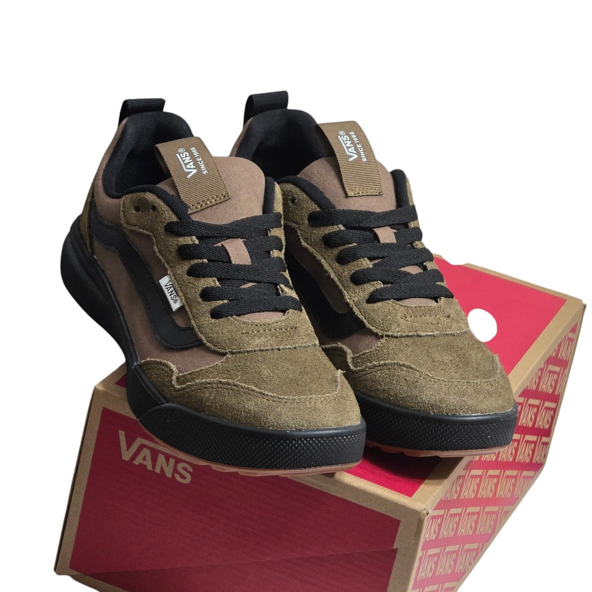 VANS Range Exp Suede Canvas Mid Brown Bl Casual Men's Sneakers Size 7US 6UK  39EU