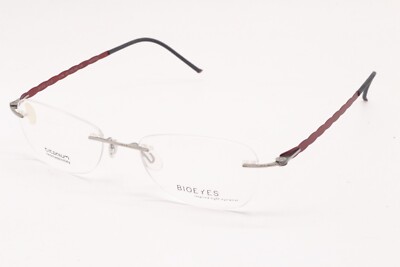 NEW BIOEYES LOT NO. N09091121 COL.186 RED SLVR AUTHENTIC DESIGNER EYEGLASSES -