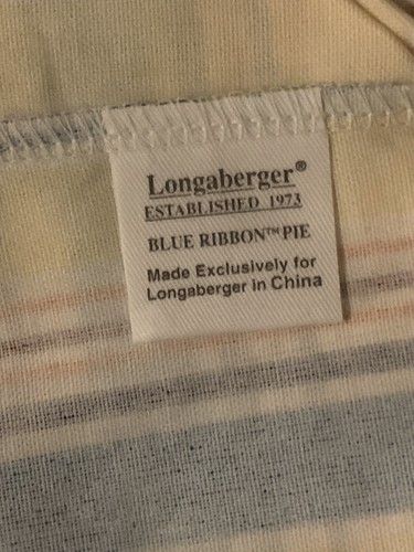 Longaberger Blue Ribbon Pie Basket Fabric Liner in Sunny Day Stripe #2310231 NEW - Picture 3 of 4