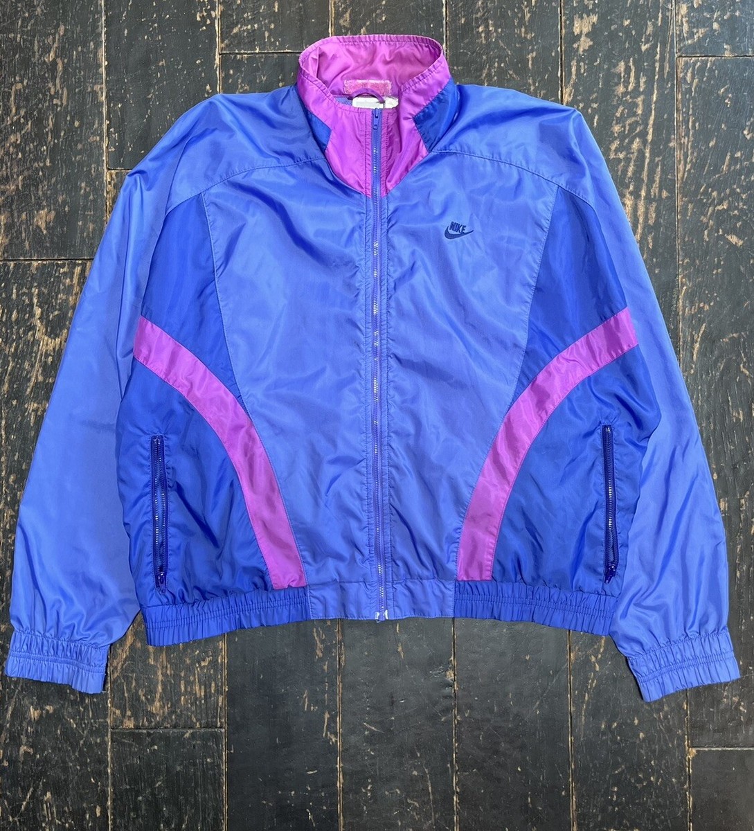 Vintage 90s NIKE Purple/Blue Windbreaker Track Jacket Air Sz M