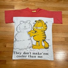 Vintage 70s Garfield Big Print Te Shirt