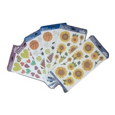 4 Pc. Variety Themed Stickers Fun Journal Scrapbooking Sports Hearts Sunflower