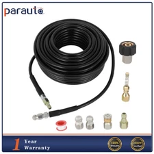 100FT Sewer Jet Hose 1/4'' NPT Sewer Jetter Kit for Pressure Washer 5800PSI